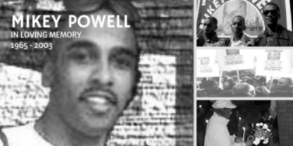 Mikey Powell remembrance banner